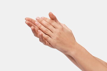 hands clapping or rubbing hands or washing hands