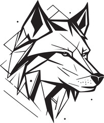 Wolf head silhouette vector on a white background.