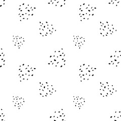 Dalmatian animal print. Black dots seamless pattern