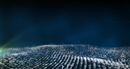 Image of data processing on black background