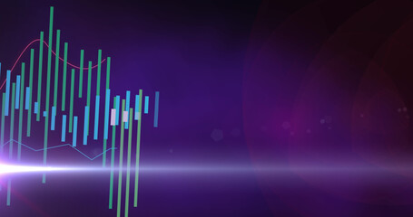 Image of data processing on blue background