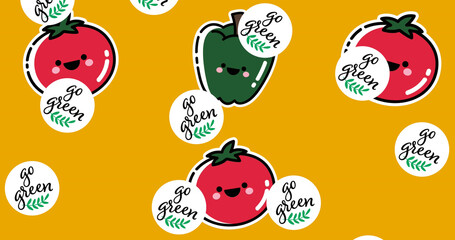 Image of vegetables icons over go green texts