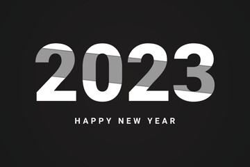 Happy new year 2023 Simple style banner and text design.
