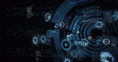 Image of icons and data processing over scope scanning
