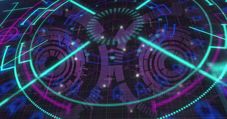 Obraz premium Image of data processing over scopes scanning