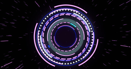 Image of glowing light trails over scope scanning