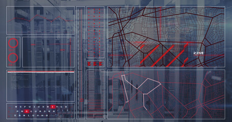 Image of digital data processing over computer servers