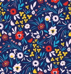 Seamless blossom pattern . Abstract floral background. Textile design