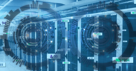 Image of data processing and scope scanning over server room