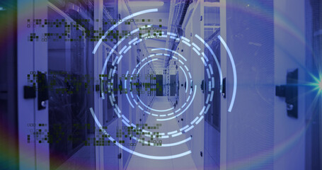 Image of data processing and scope scanning over server room