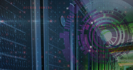 Image of data processing and scope scanning over server room