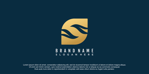 Letter S logo with creative and unique style design icon premium vector