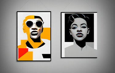Contemporary art collage. Memphis style poster concept. Minimal art, illustration. generated ai