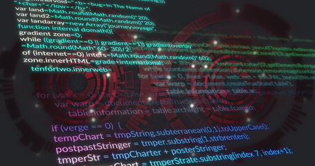 Image of scope scanning and data processing on black background