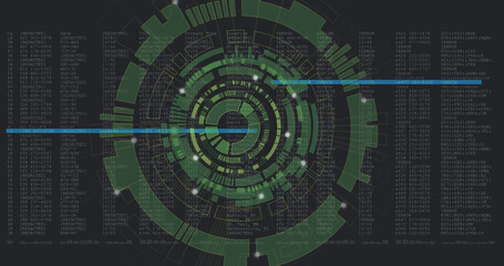 Image of scope scanning and data processing on black background