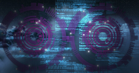 Image of scope scanning and data processing over clouds