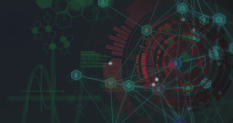 Image of scope scanning and data processing on black background