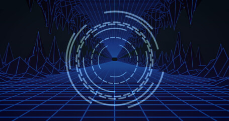 Image of scope scanning and tunnel on black background