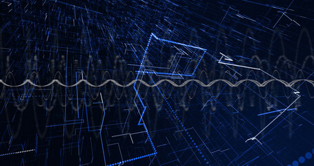 Image of spots and shapes on black background