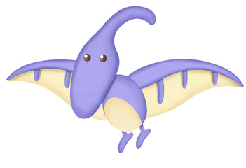 Obraz premium purple dinosaur cartoon watercolor illustration