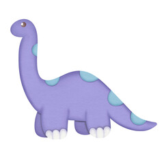 purple dinosaur cartoon watercolor illustration