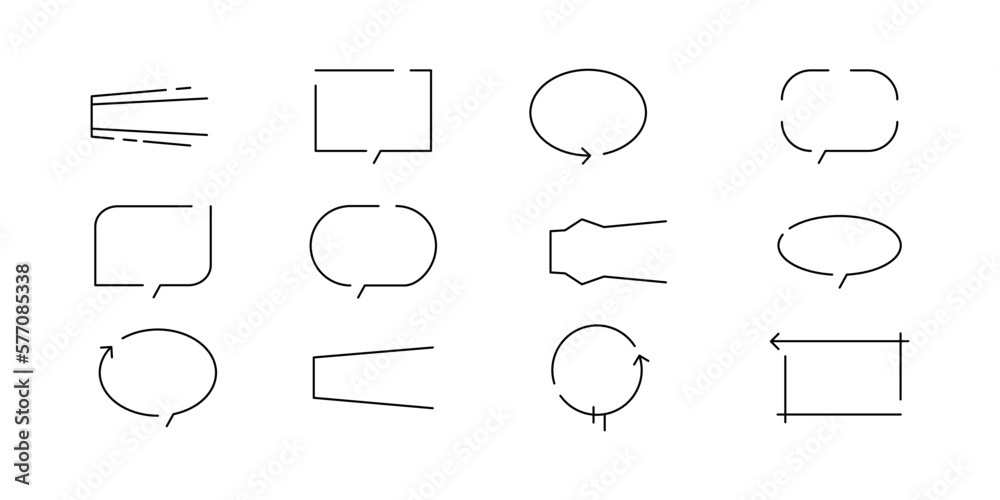 Aufkleber minimalist bubble text line art frame for text