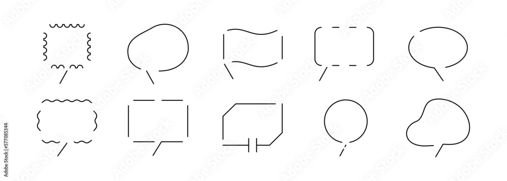 Aufkleber Simple bubble text line art for text