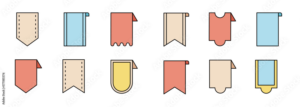 Poster set of markers and bookmark for design element