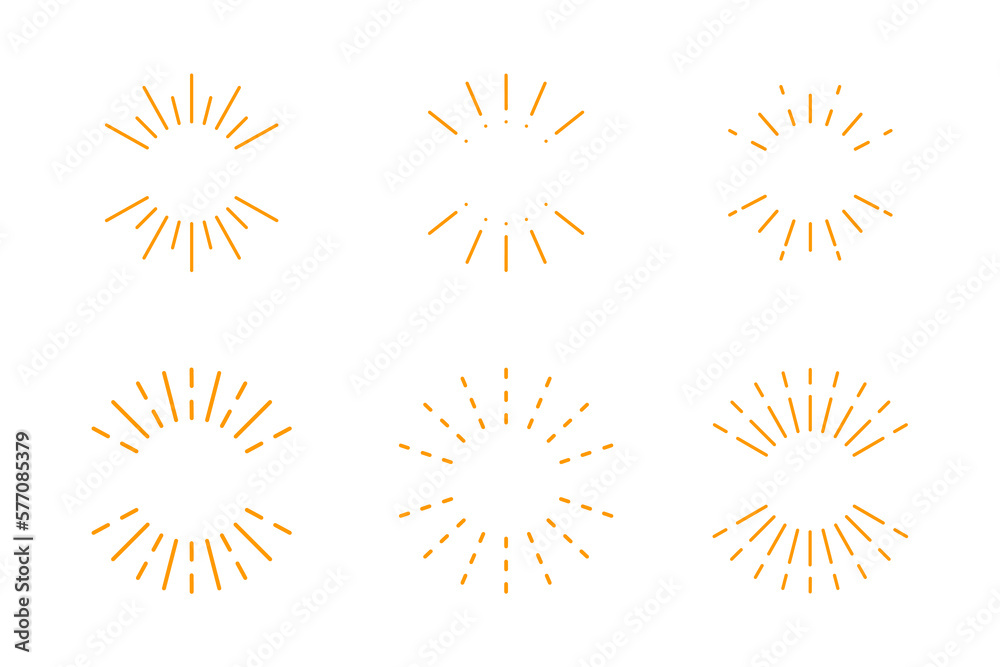 Poster golden light rays outline for copy space text
