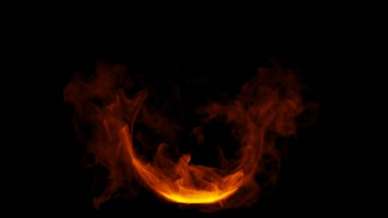 Fire on a black background