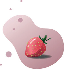 Juicy strawberry cartoon illustration. Vector icon for website