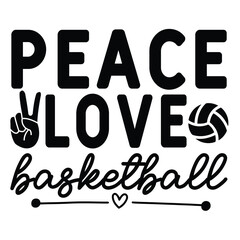  peace love basketball svg design