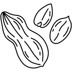 Obraz premium Peanuts simple linear cartoon icon in doodle style