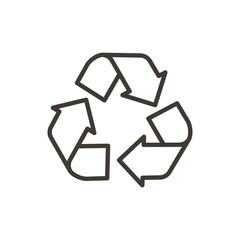 Recycle biodegradable vector thin line icon outline illustration. Eco sustainable design graphic element