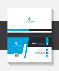 Creative and Clean blue and White Business Card Template, Clean professional business card template for business