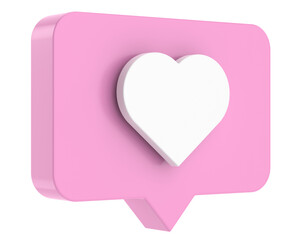 Like icon. Love icon. 3D illustration.