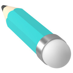 3D pencil. 3D illustration. 3D rendering.