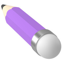 3D pencil. 3D illustration. 3D rendering.