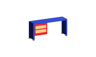 3d realistic tabel with drawer icon
