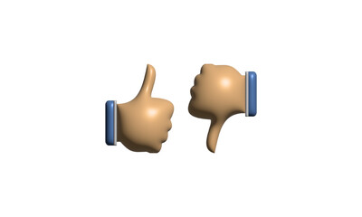 3d hands icon. Cartoon style hand gesture.