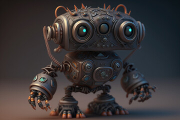 Fototapeta premium A Cute and Adorable 3D Robot with frendly welcoming look. Ai generated