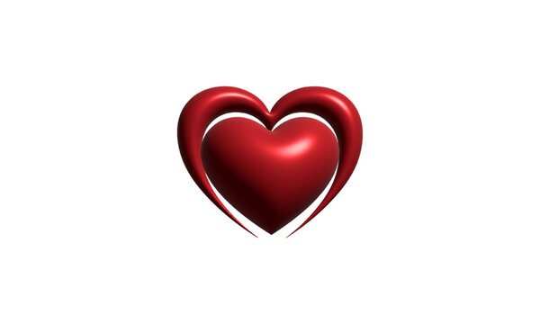 Red heart. Realistic 3d design icon heart symbol love