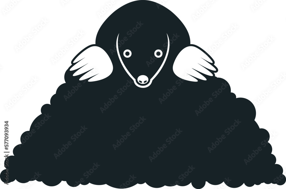 Wall mural Mole logo. Isolated mole on white background