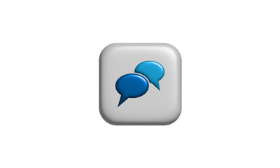 3D Realistic chat or online message icon