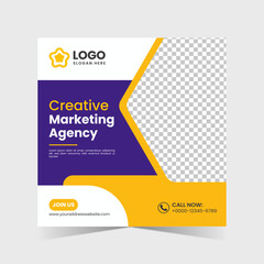 Digital business marketing banner for social media post template