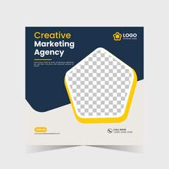 Digital business marketing banner for social media post template