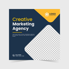 Digital business marketing banner for social media post template