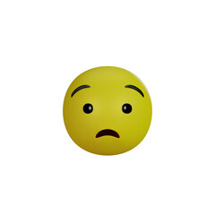 Emoji yellow face and emotion with sad.  Facial expression.