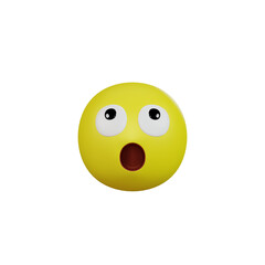 Emoji yellow face and emotion with surprised and excited.  Facial expression.