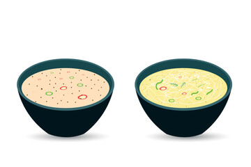 Asian soup in flat design style